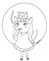 a girl and her cat